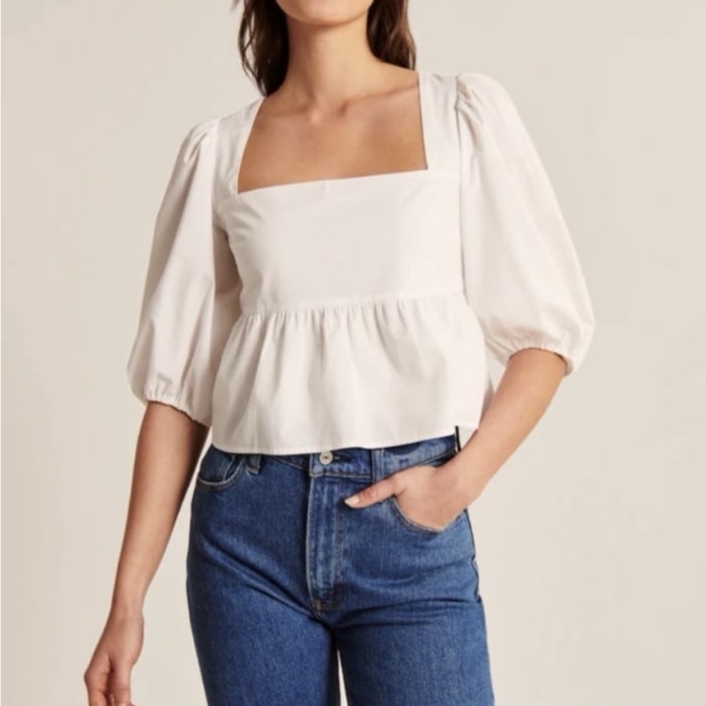 Abercrombie & fitch square neck poplin top